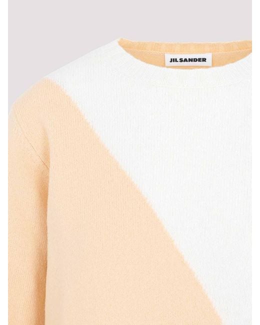 Jil Sander White Wool Sweater
