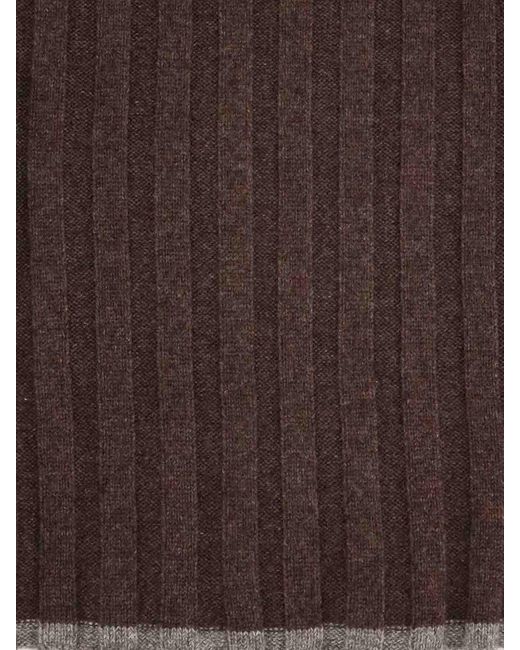 Brunello Cucinelli Brown Cashmere Scarf for men