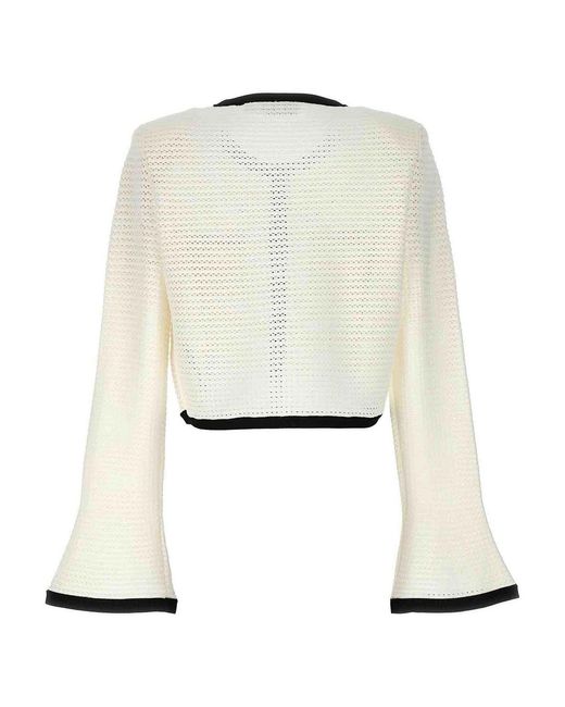 Self-Portrait White Crochet Cardigan