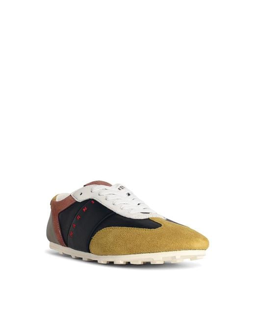 Marni White Softy Soccer Leather Sneakers