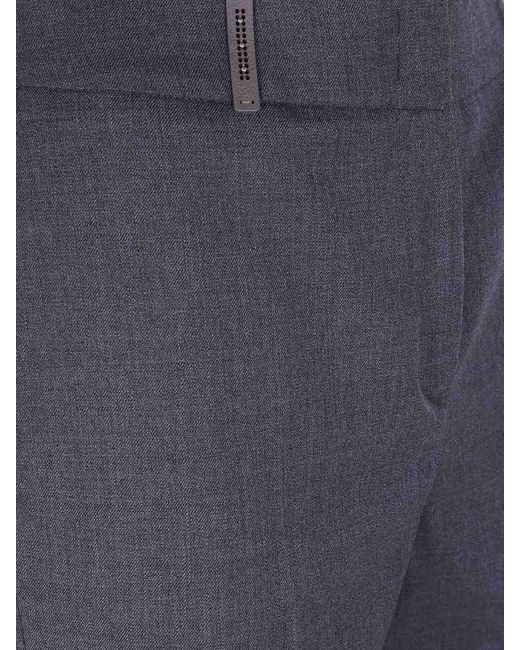 Peserico Blue Regular Waist Trousers