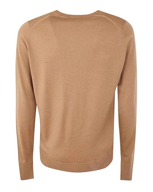 John Smedley Natural Marcus Long Sleeves Crew Neck Pullover for men