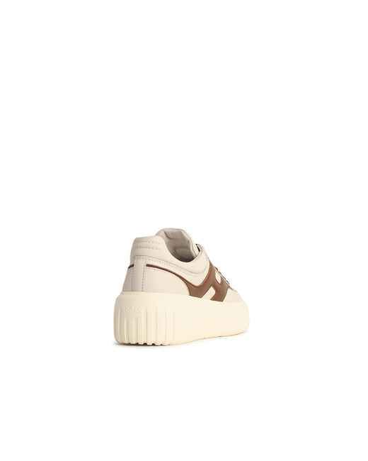 Hogan Natural H Stipes' Ivory Leather Sneakers
