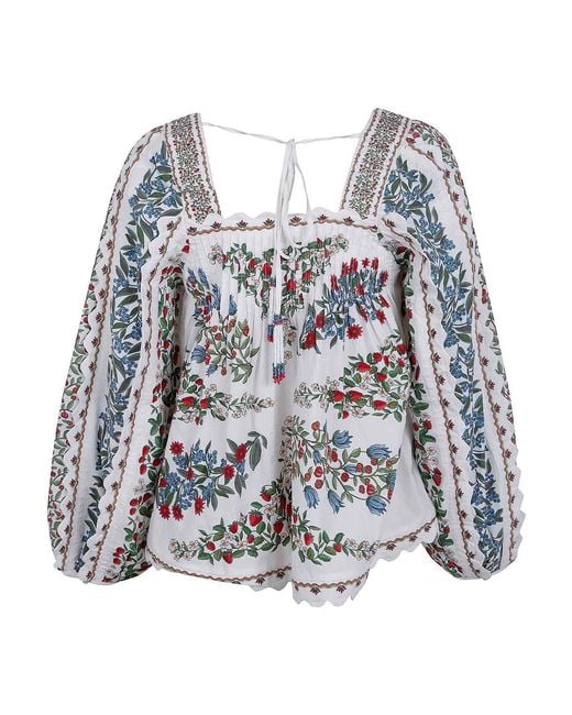 Farm Rio White Long Sleeve Blouse