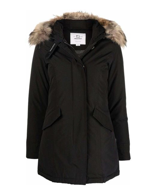 Woolrich Black Arctic Raccoon Down Parka