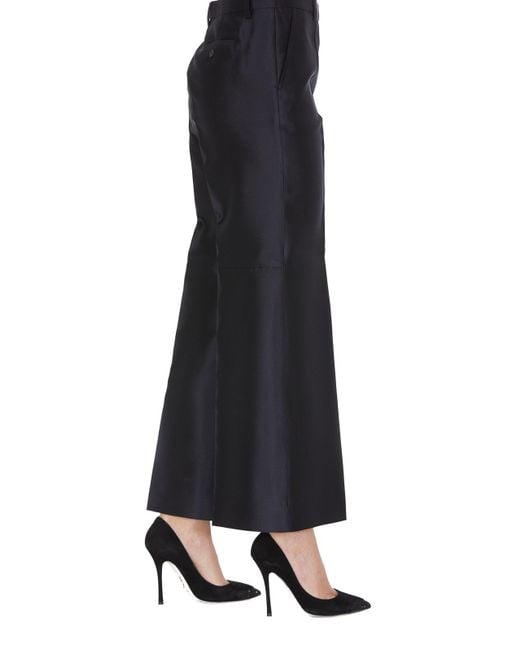 Givenchy Taffeta Flared Trousers in Blue | Lyst