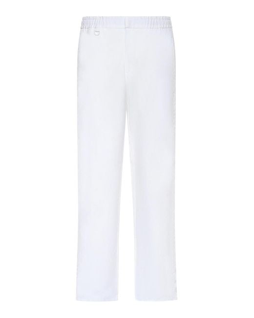 Laminar White Cotton And Nylon Twill Trousers for men