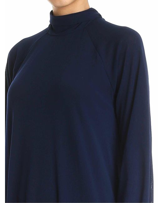 Fuzzi Blue Dress With Flounces