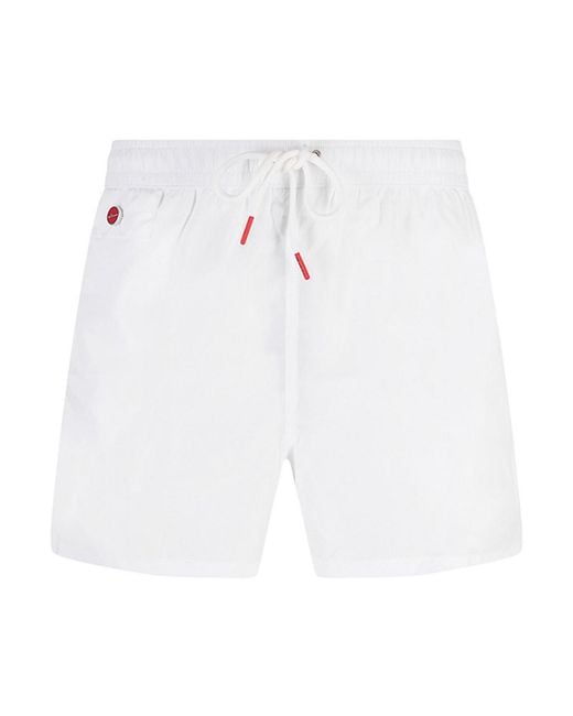 Kiton White Swimsuit for men