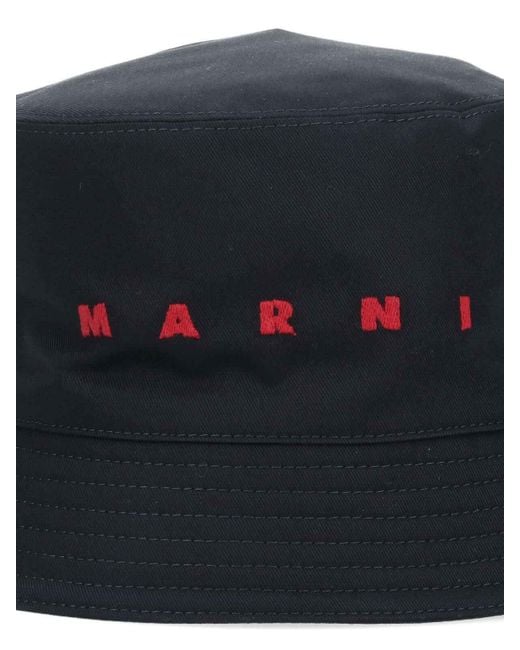 Marni Blue Bucket Logo Hat for men