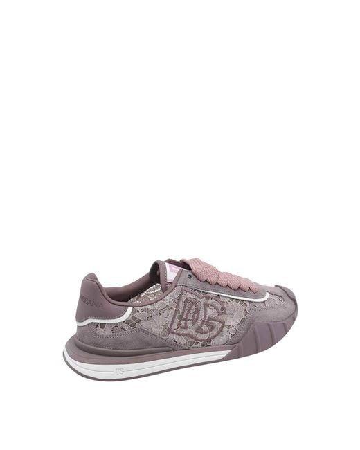 Dolce & Gabbana Brown Lilac Dg Atlhetic Sneakers