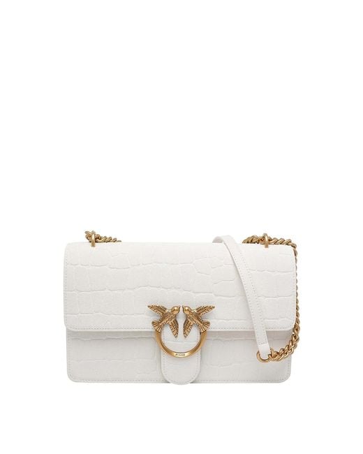 Pinko White Love Classic One Classic Crossbody Bag