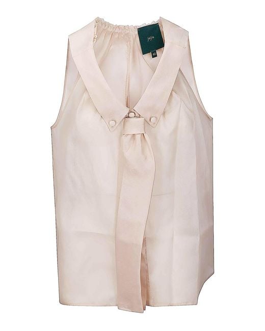 Jejia Natural Semi-Transparent Silk Top