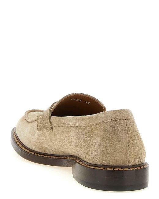 Doucal's Brown Suede Loafers for men