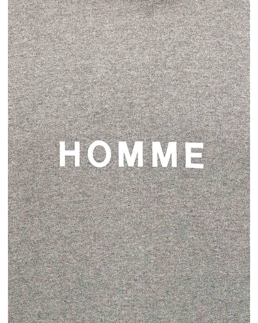 Comme des Garçons Gray Logo Print Hoodie for men