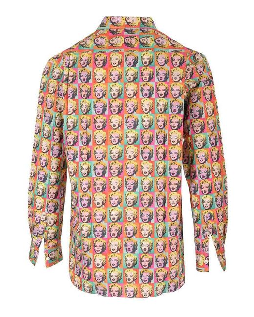 Comme des Garçons Red Printed Shirt From for men