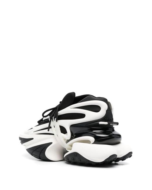 Balmain White Unicorn Low-Top Sneakers for men