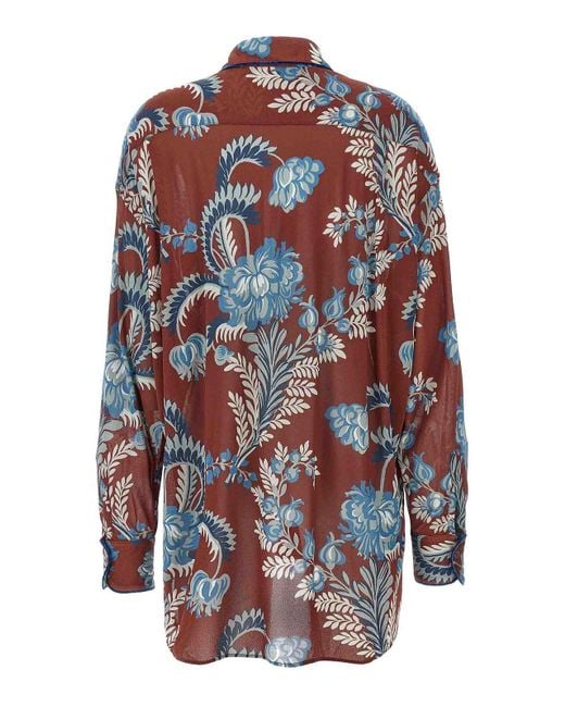 Etro Multicolor Floral Foliage Shirt