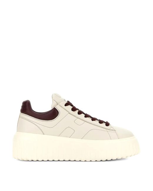 Hogan Natural Platform Sneakers With Round Toe