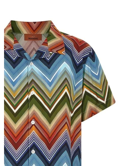 Missoni Blue Macro Zigzag Shirt for men