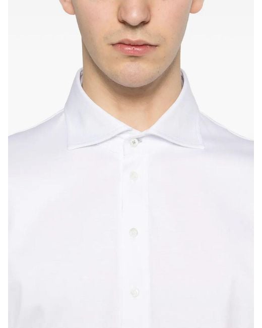 Brunello Cucinelli White Short Sleeve Polo for men