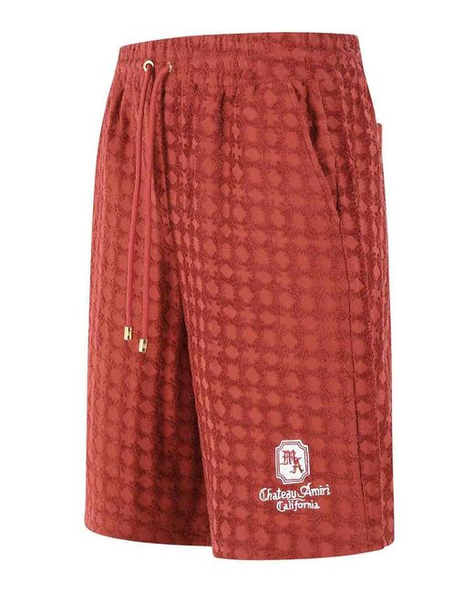 Amiri Red Brick Cotton Bermuda Shorts for men