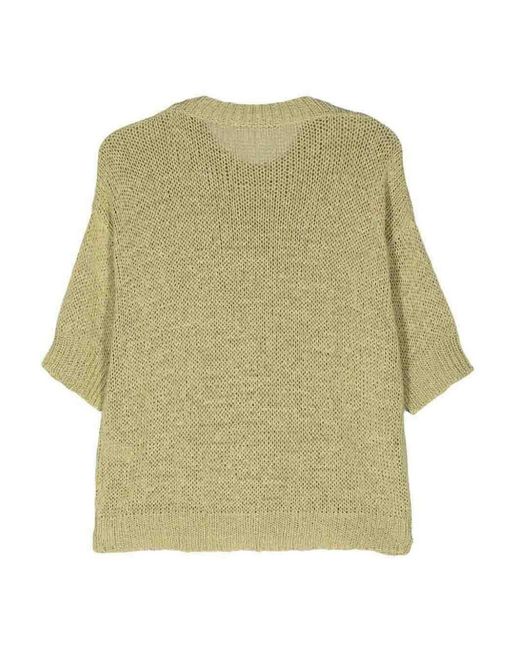 Nuur Green Short Sleeves Round Neck Pullover