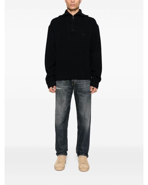 Emporio Armani Black Wool Turtle-Neck Jumper for men