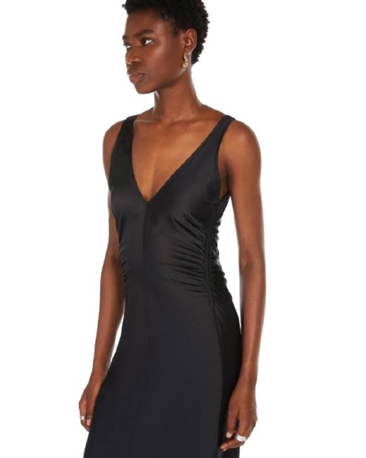 Sportmax Black Long Satin Dress Katia
