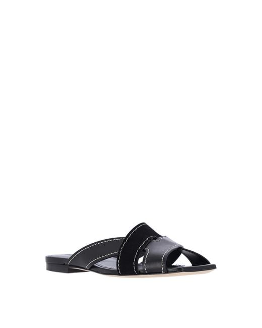 Tod's Black Leather Sandals