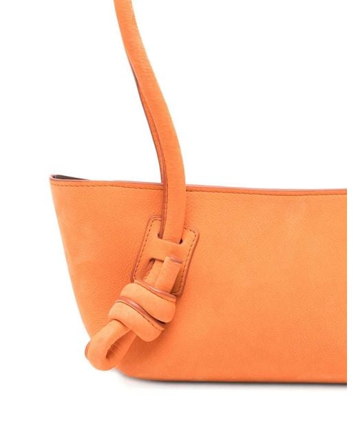 Hereu Orange Fleca Leather Shoulder Bag