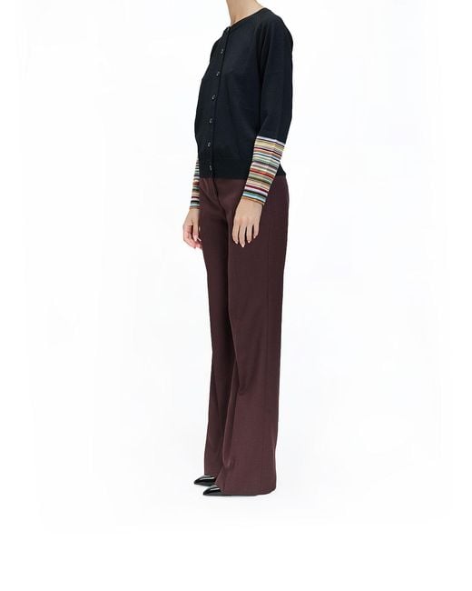 Paul Smith Blue Cardigan Merinos Maniche Stripes