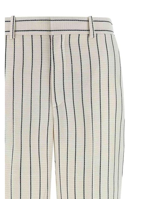 Balmain White Striped Pants