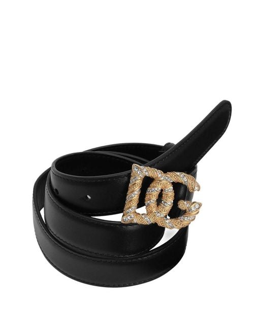 Dolce & Gabbana White Leather Belt