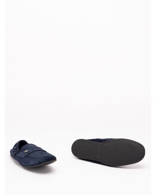 Dolce & Gabbana Blue Elastic-Back Loafers for men