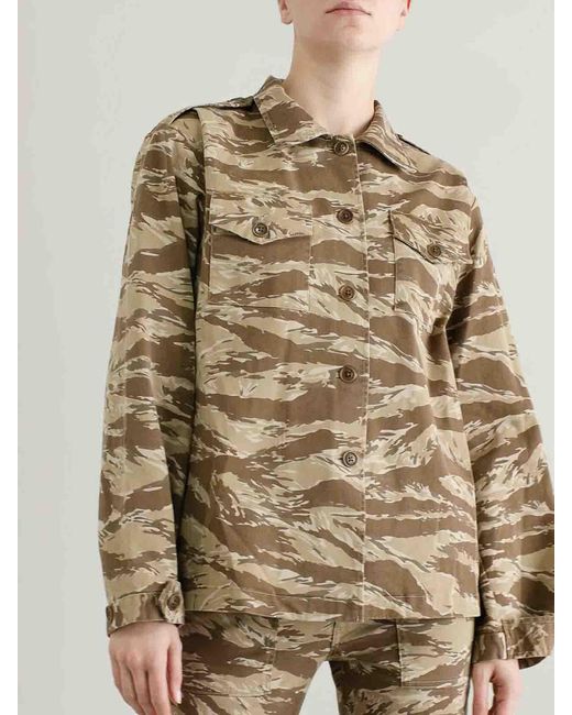 Nili Lotan Brown Camouflage Shirt