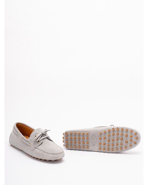 Tod's White Boat Gommino Loafers