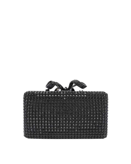 Self-Portrait Black Crystal Box Clutch
