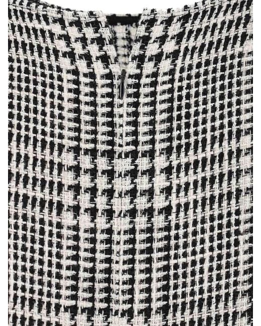 Gianluca Capannolo Gray Midi Pied De Poule Dress