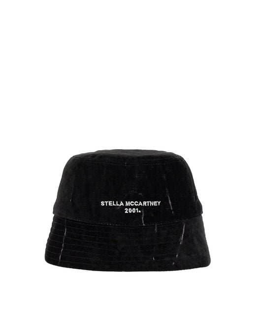 Stella McCartney Black Bucket Hat With Logo