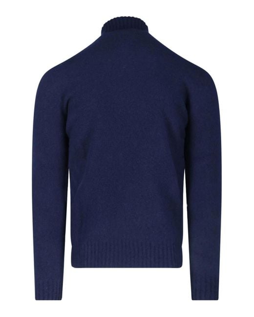 Drumohr Blue High Neck Sweater for men