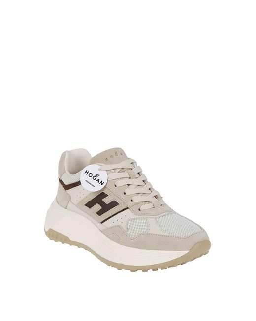 Hogan White Suede And Technical Fabric 80S-Inspired Sneakers