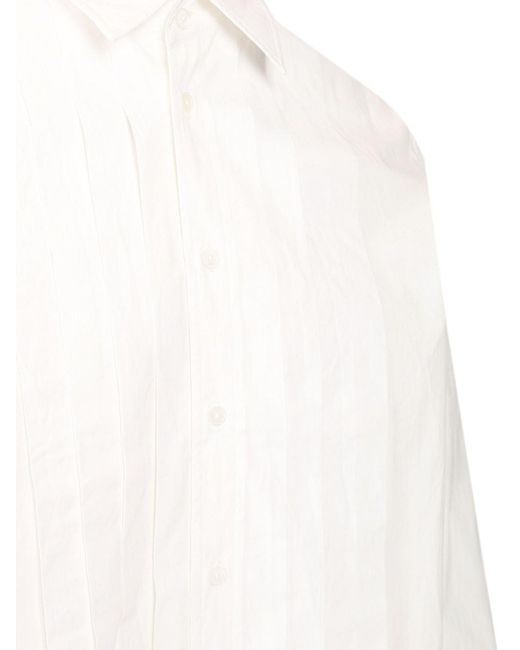 Paul Smith White Shirt With Pleats On The Front for men