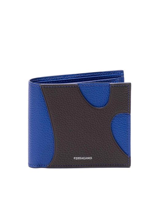 Ferragamo Blue Cut Out Wallet for men