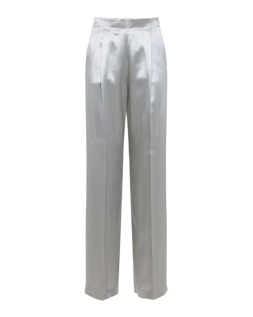 Alberta Ferretti Gray Viscose Pants
