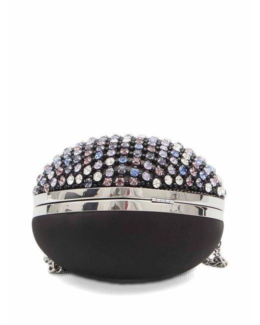 Self-Portrait White Crystal Embellished Clutch