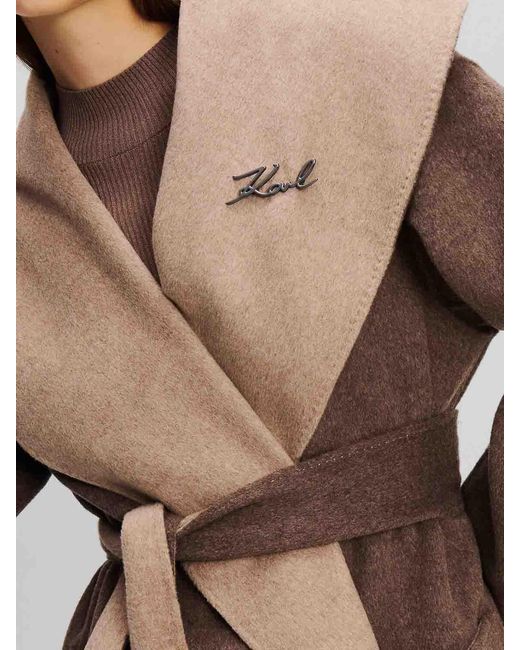 Karl Lagerfeld Brown Reversible Soft Coat