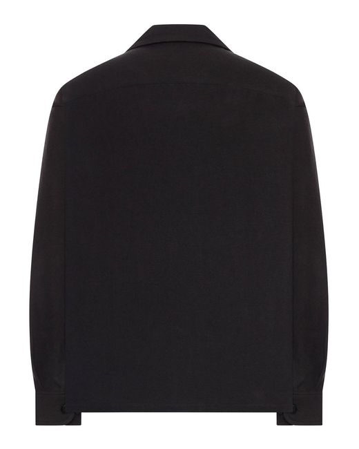 Visvim Black Wool Overshirt With Patch Pockets for men