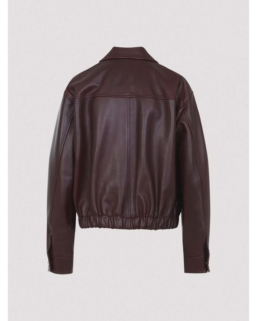 Versace Brown Bufalo Leather Blouson