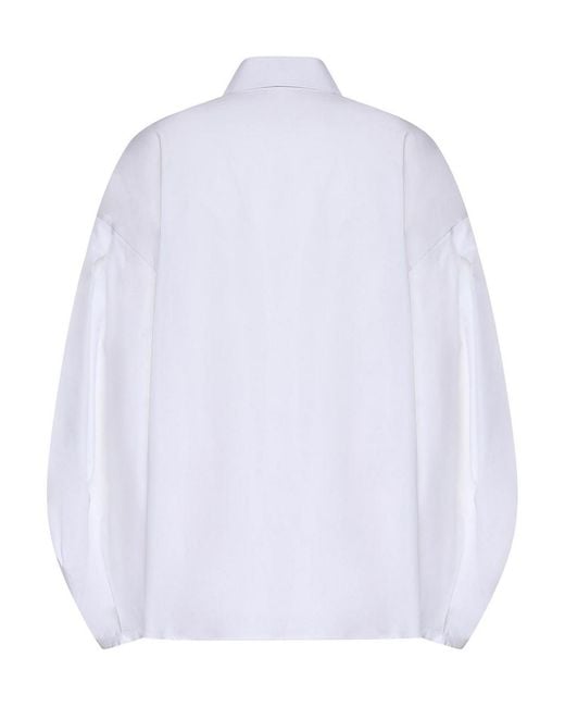 Genny White Cotton Poplin Shirt
